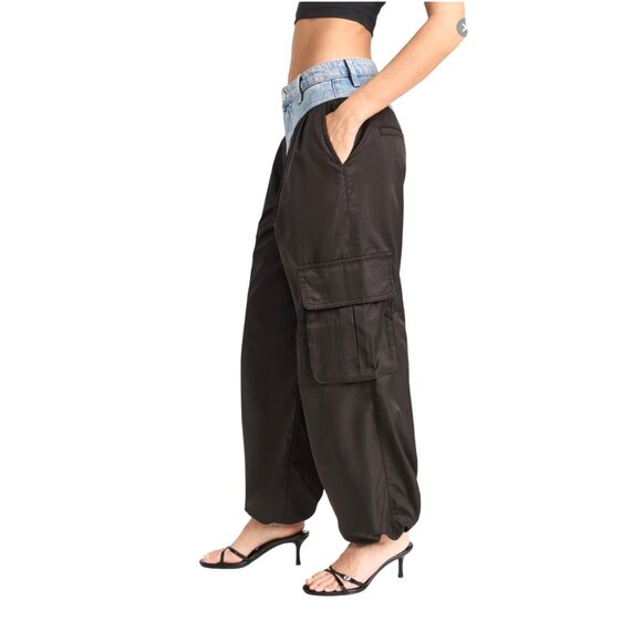 BLANKNYC By Anthropologie Cold Gem Trousers Womens Two-Tone Cargo Pants Size 31 - Picture 3 of 16